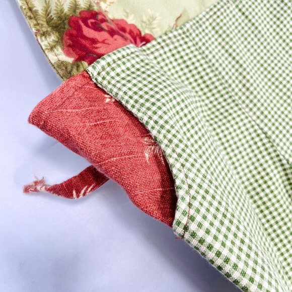 Vintage Boho Neutral Gingham Green Floral Cropped Overalls Romper Small / 5 - 6 - Picture 11 of 14